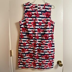 Tabitha Webb Floral Striped Sleeveless Sheath Dress sz 10
